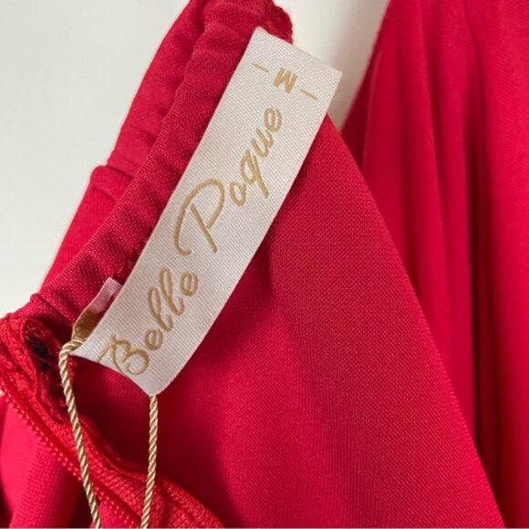 Belle Poque NWT Off Shoulder Lantern Sleeve Dress Size Medium - Picture 9 of 10